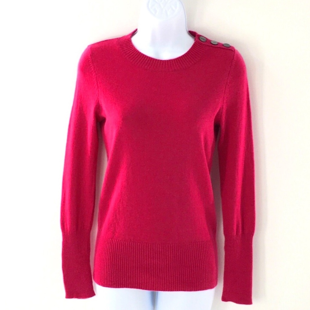 Fenn Wright Manson Womens Cashmere Sweater Fuchia Pink Crewneck Sz S